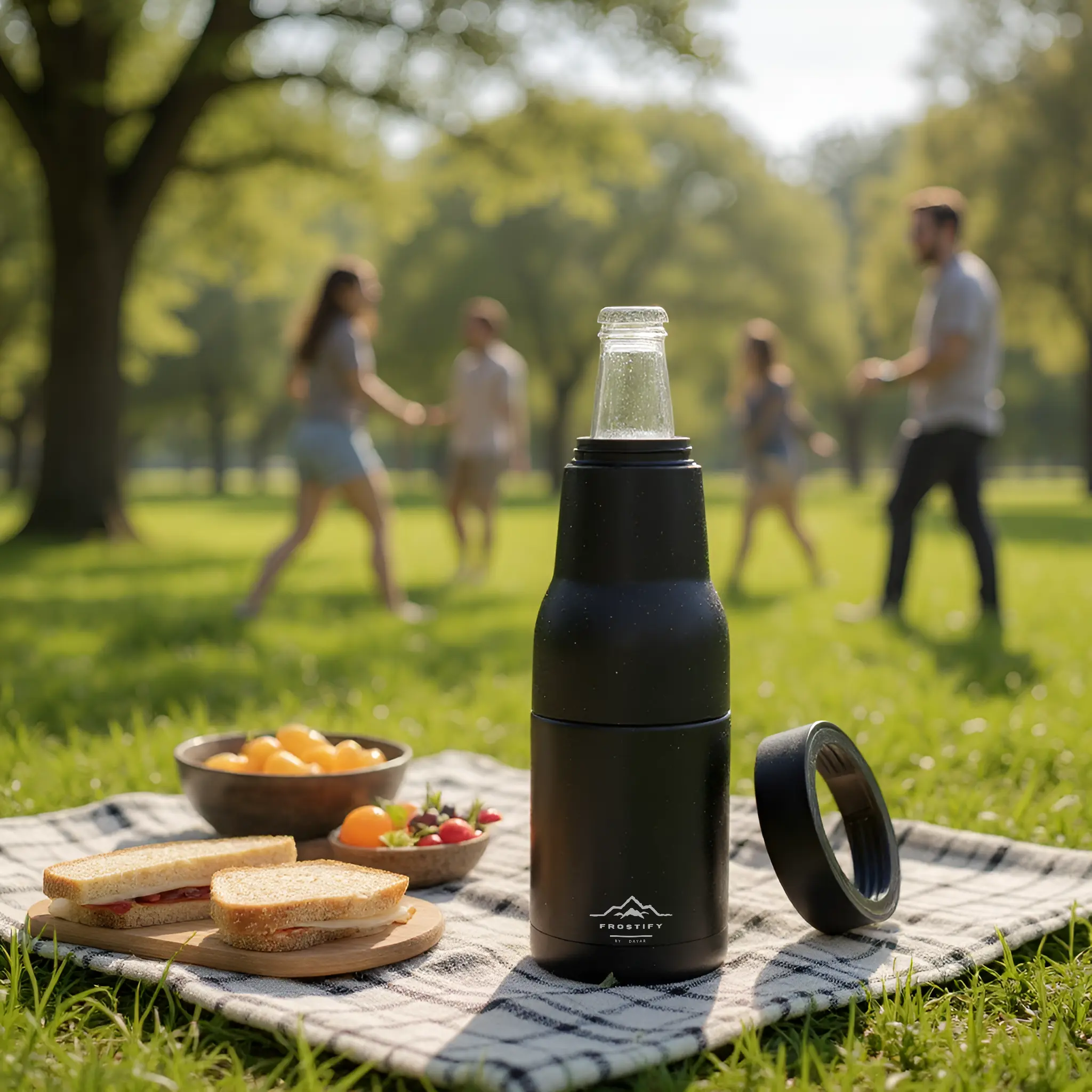 Black Frostify cooler during outdoor picnic